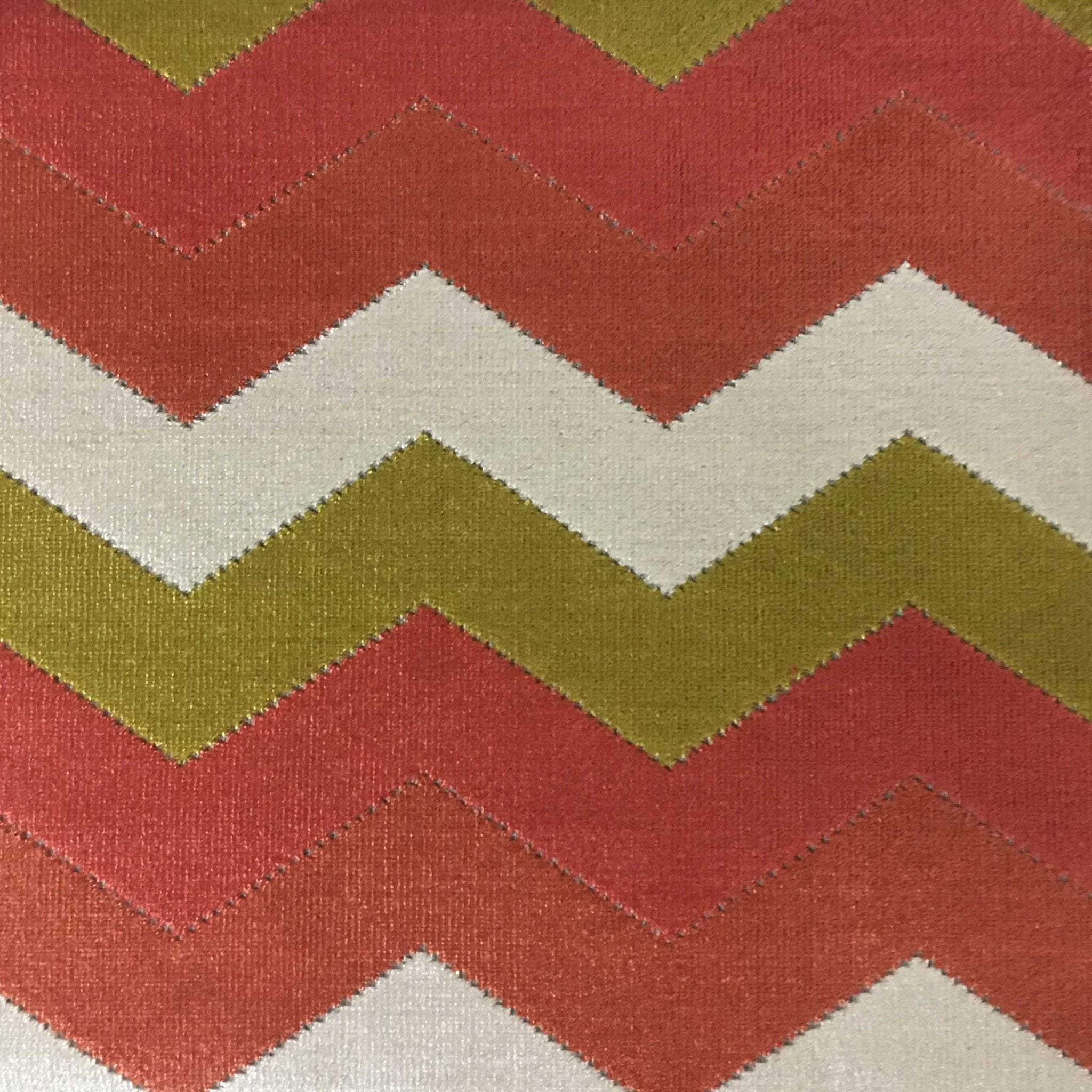 Piccadilly - Longwood, Bold Chevron Pattern Cut Velvet Upholster Fabric by the Yard