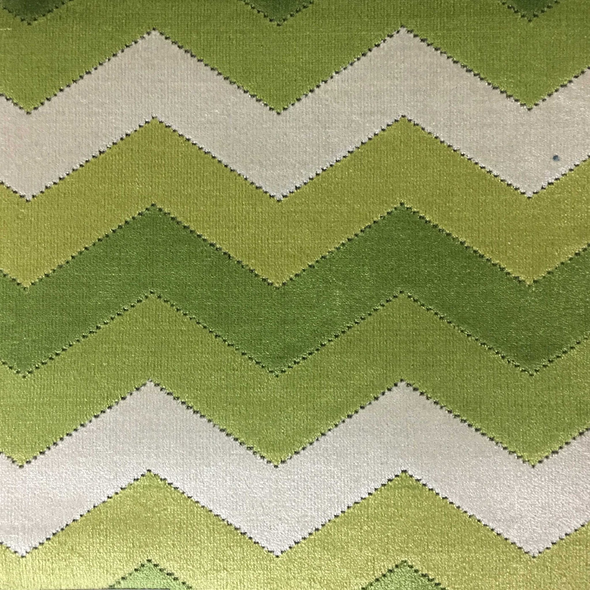 Piccadilly - Longwood, Bold Chevron Pattern Cut Velvet Upholster Fabric by the Yard