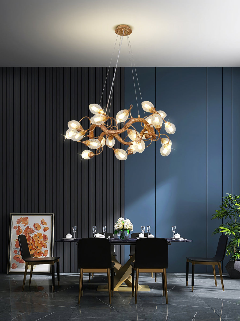 Lotus Brass Chandeliers