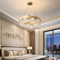 Round Luxury Crystal Column Chandelier