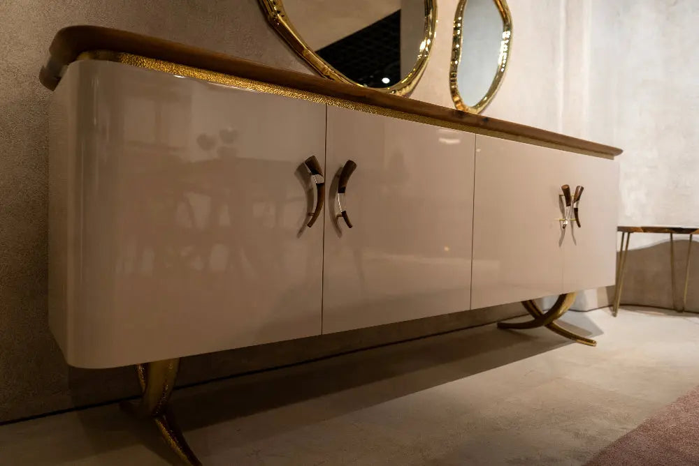 Ivory Walnut & Resin Credenza
