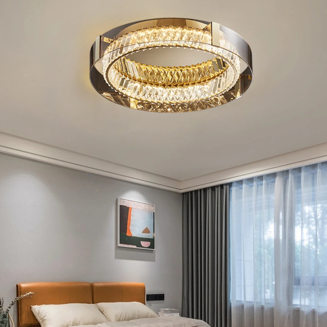Plafonnier Glass Crystal Ceiling Light