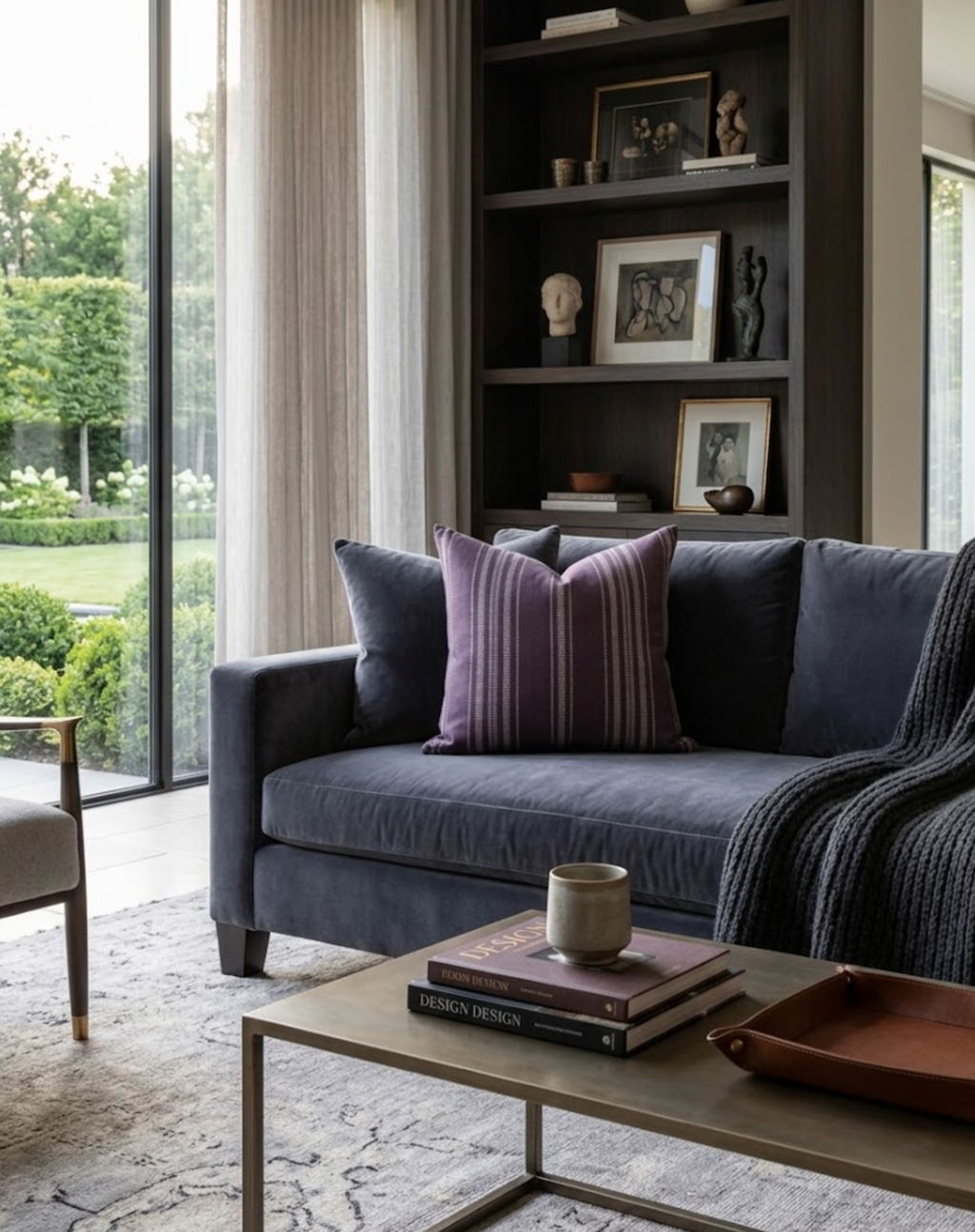 Mayan Striped Pillow Cover in Royal