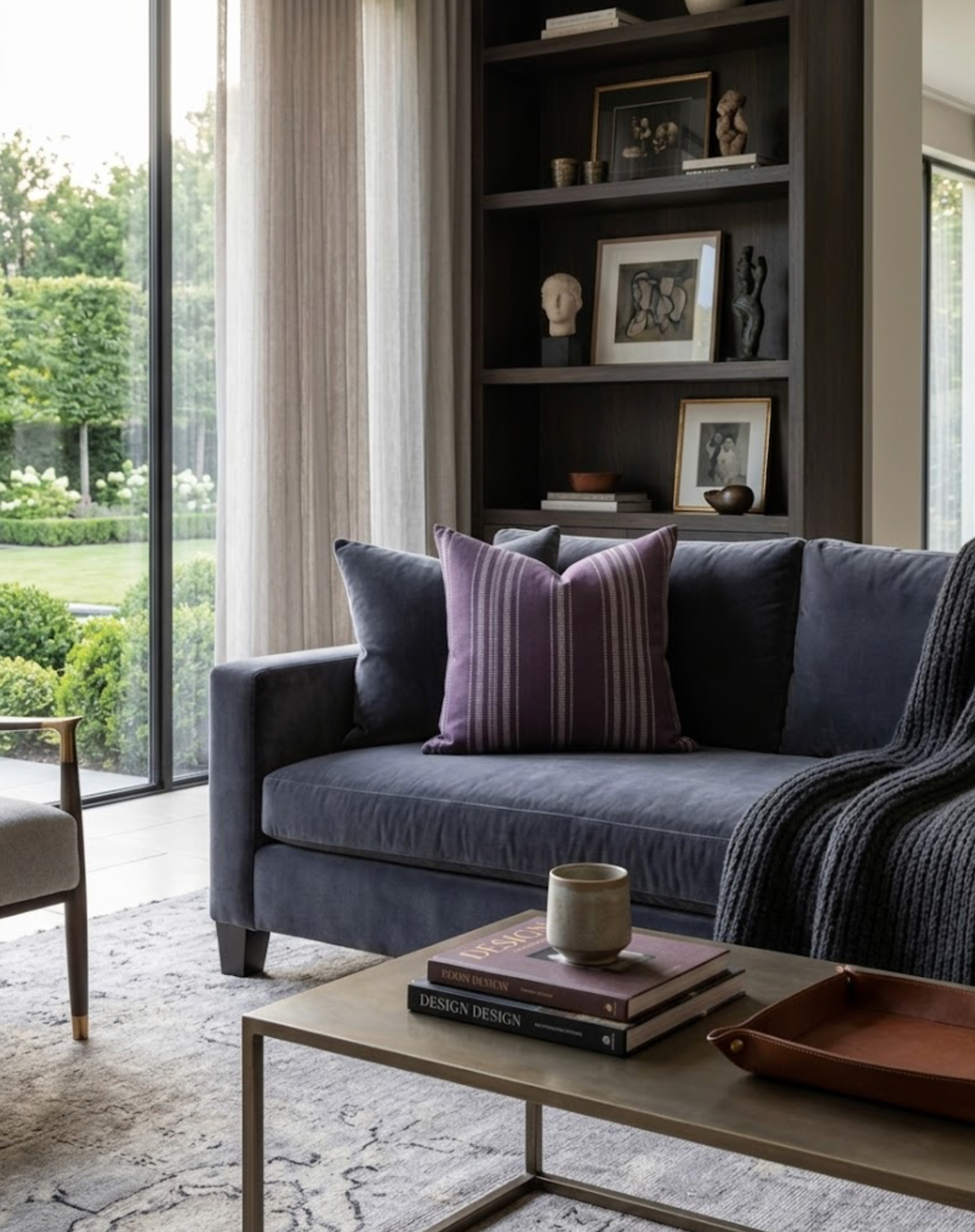 Mayan Striped Pillow Cover in Royal