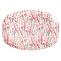Medium Melamine Rectangular Plate - Pink - Floral Field Print