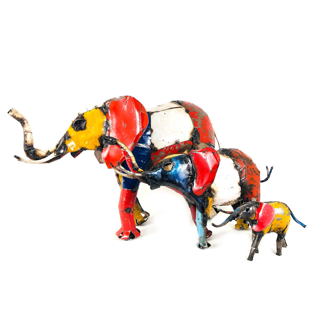 Recycled Oil Drum Metal Elephant Sculpture