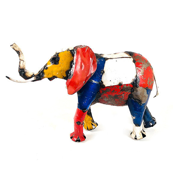 Recycled Oil Drum Metal Elephant Sculpture