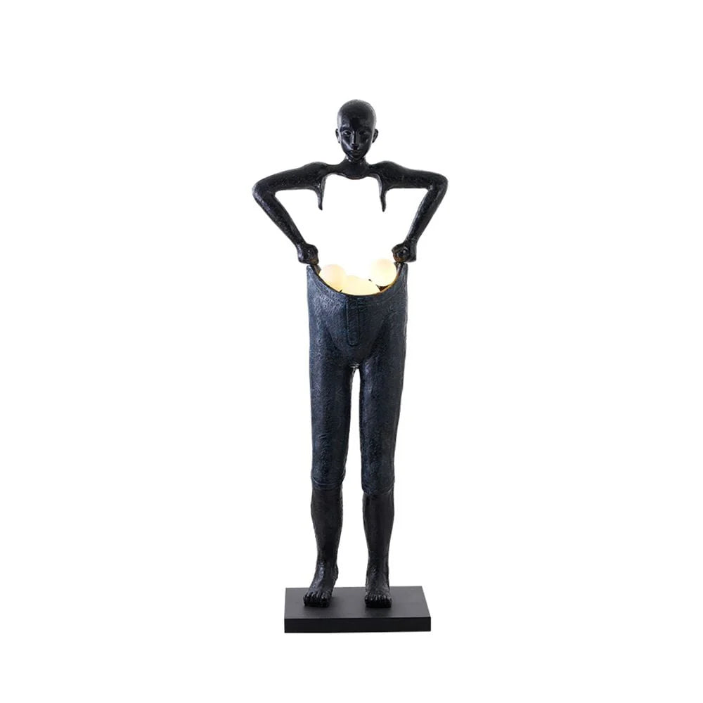 Man Carrying Pants Statue Floor Lamp