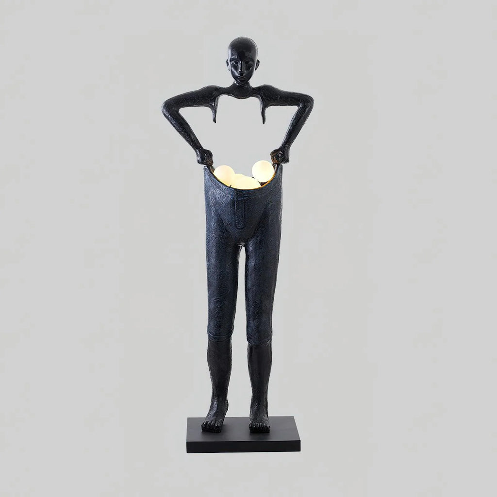 Man Carrying Pants Statue Floor Lamp