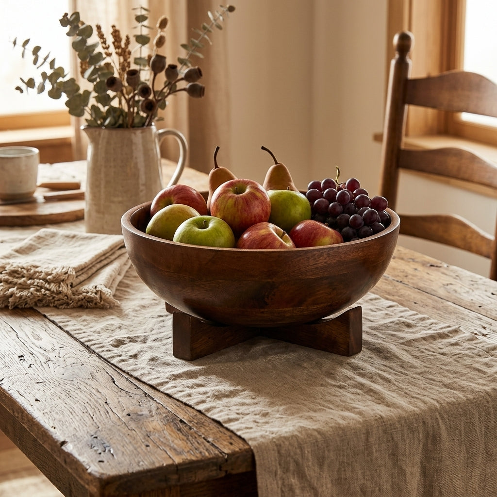 House of Avana Mango Wood Bowl with Stand