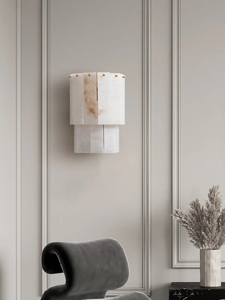 Alabaster 2 Layer Wall Lamp