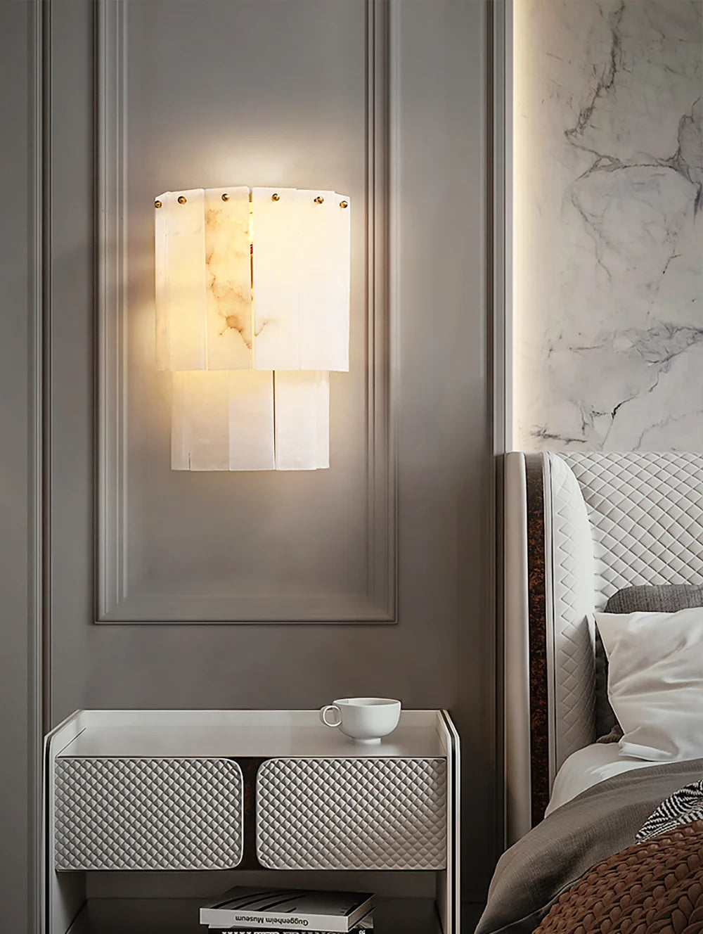 Alabaster 2 Layer Wall Lamp