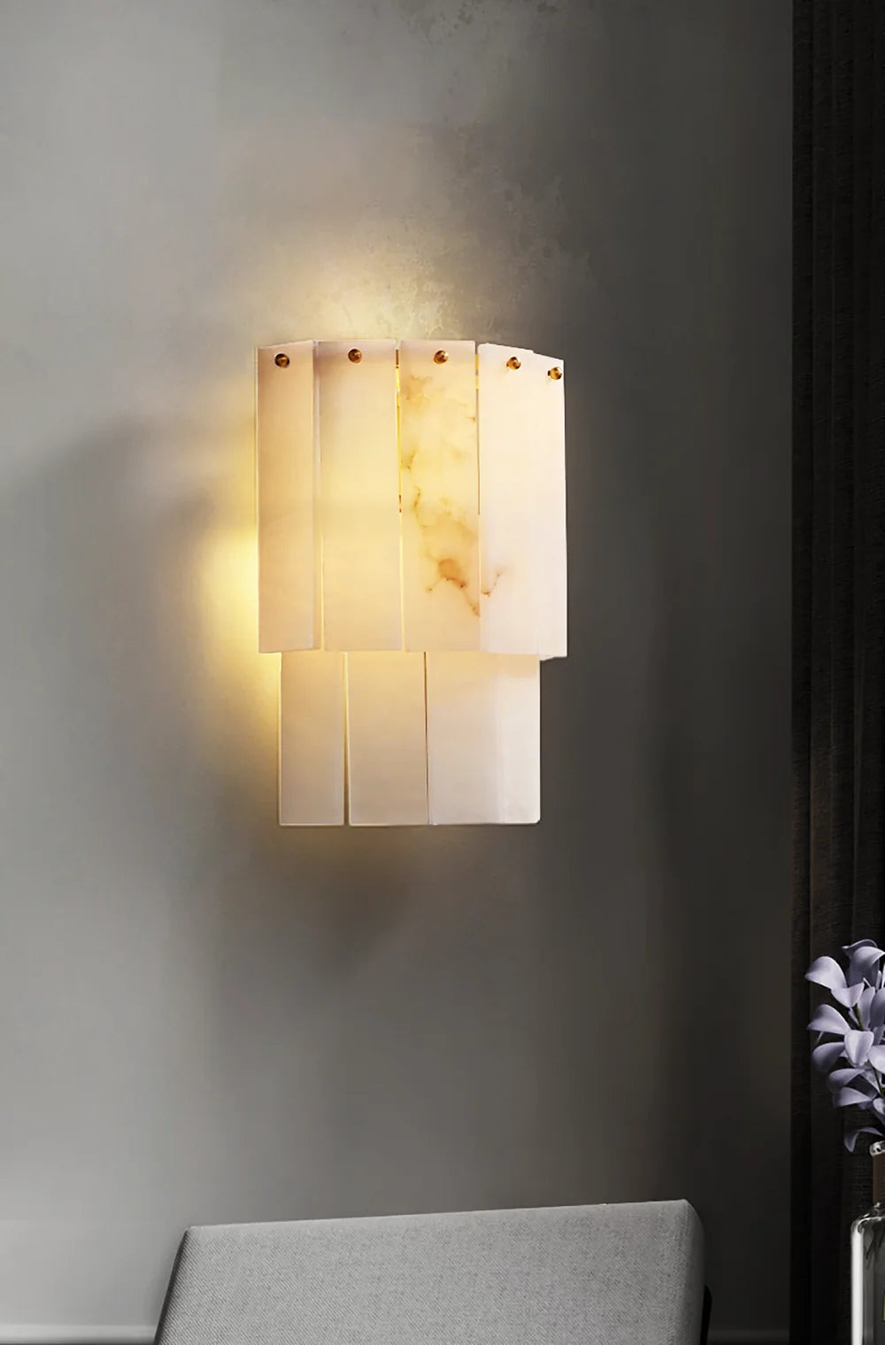 Alabaster 2 Layer Wall Lamp