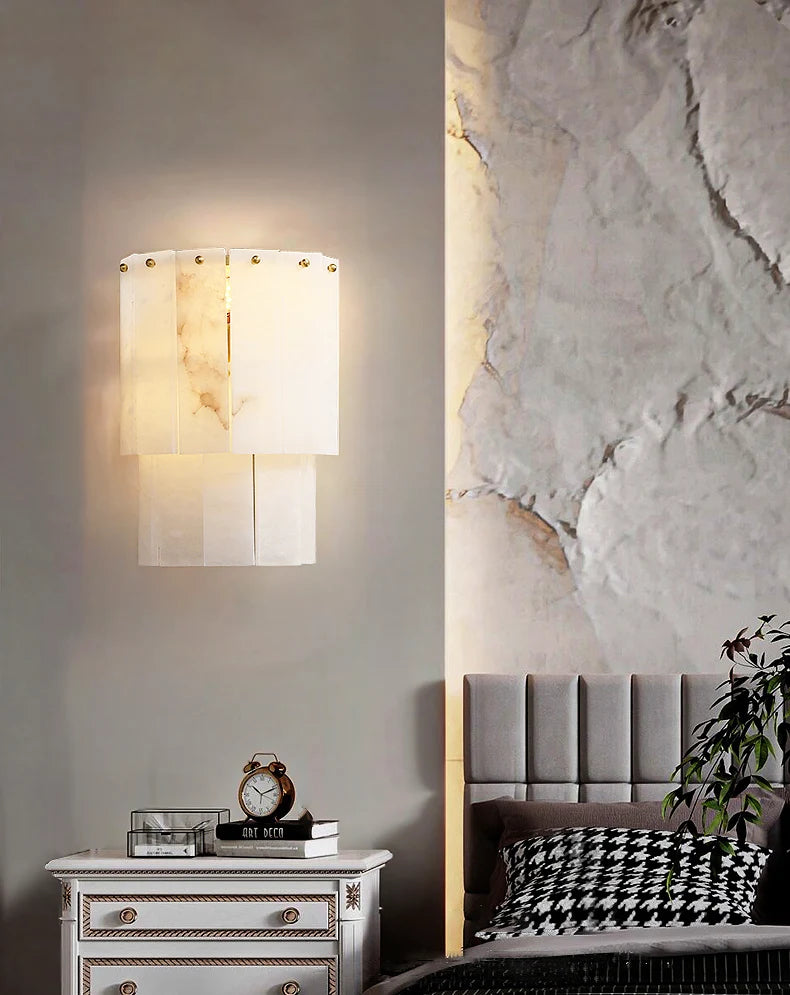 Alabaster 2 Layer Wall Lamp