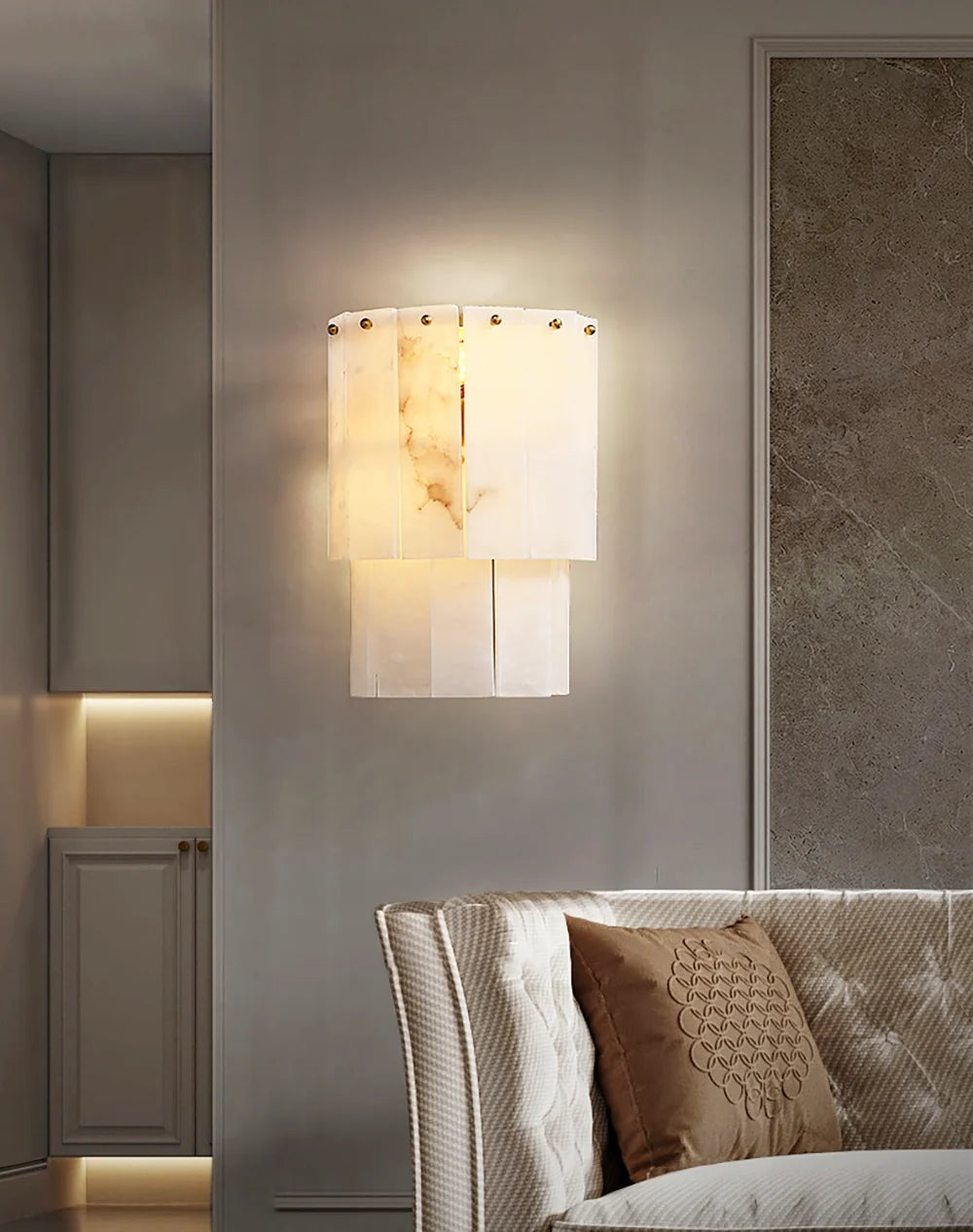 Alabaster 2 Layer Wall Lamp