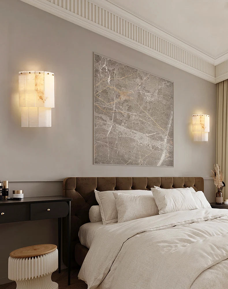 Alabaster 2 Layer Wall Lamp