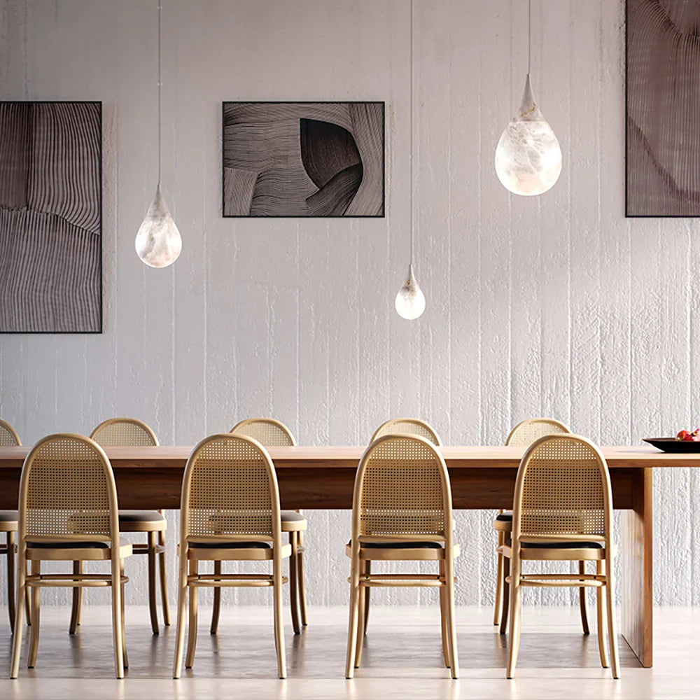 Alabaster White Raindrop Pendant Light