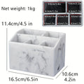 Marble White Resin Toothbrush & Toothpaste Holder - Multi-Functional Bathroom Organizer for Electric Toothbrushes, Stationery Storage Box - Perfect Christmas or Halloween Gift