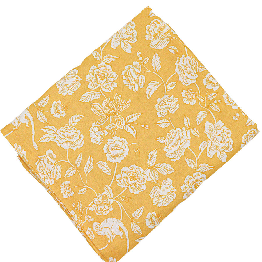 Saffron Flora Parlour Linen Tablecloth