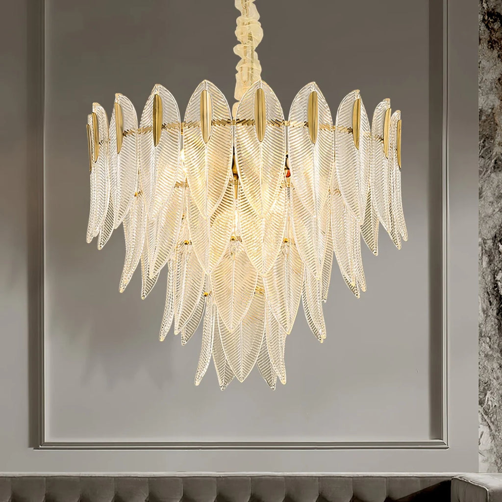 Marilyn Glass Feathers Chandelier
