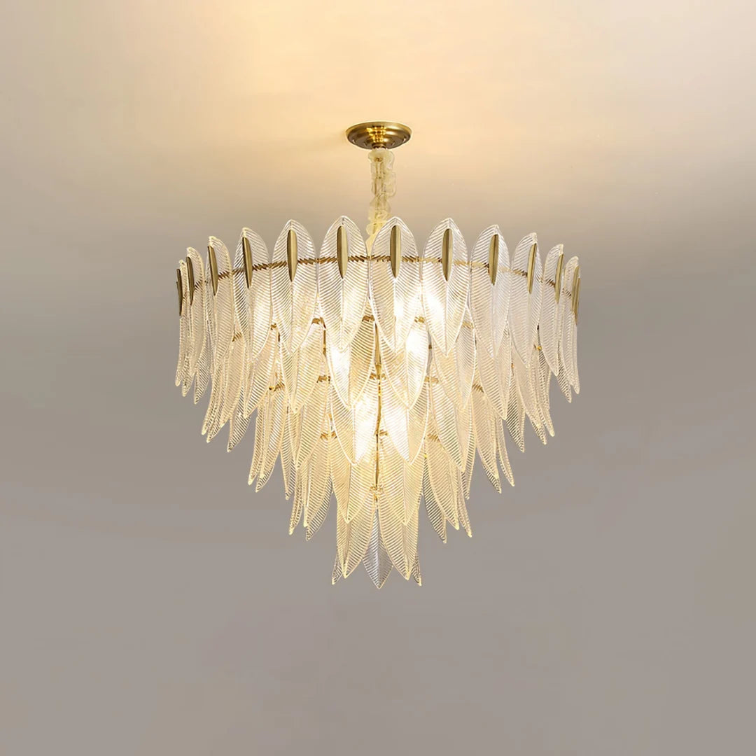 Marilyn Glass Feathers Chandelier