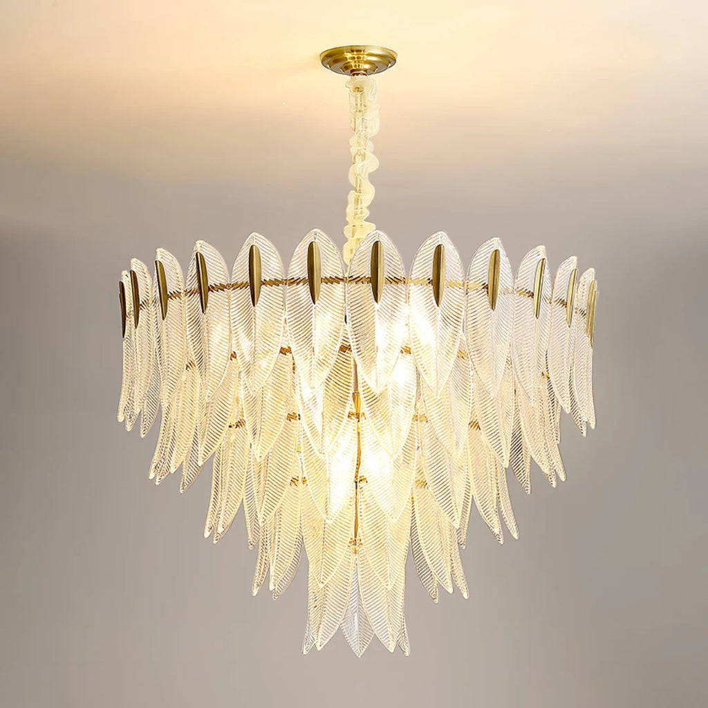 Marilyn Glass Feathers Chandelier