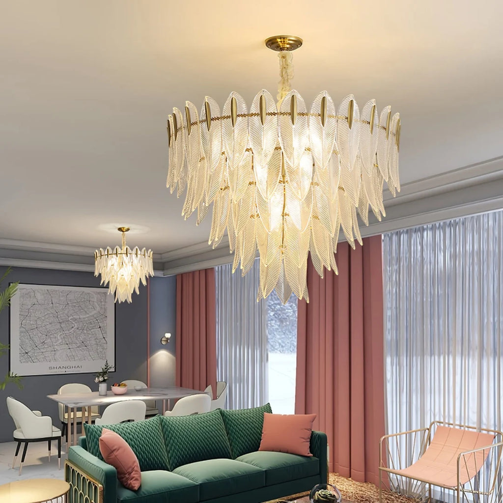 Marilyn Glass Feathers Chandelier