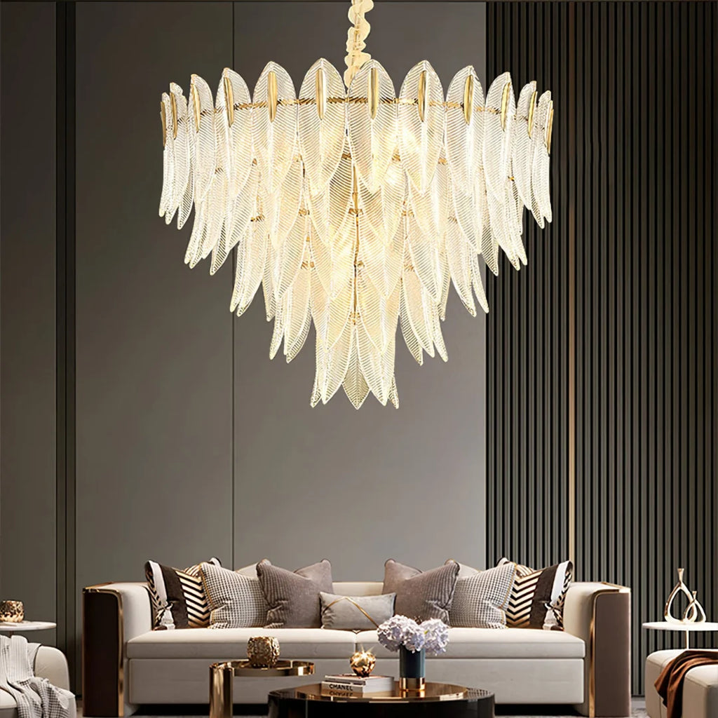 Marilyn Glass Feathers Chandelier