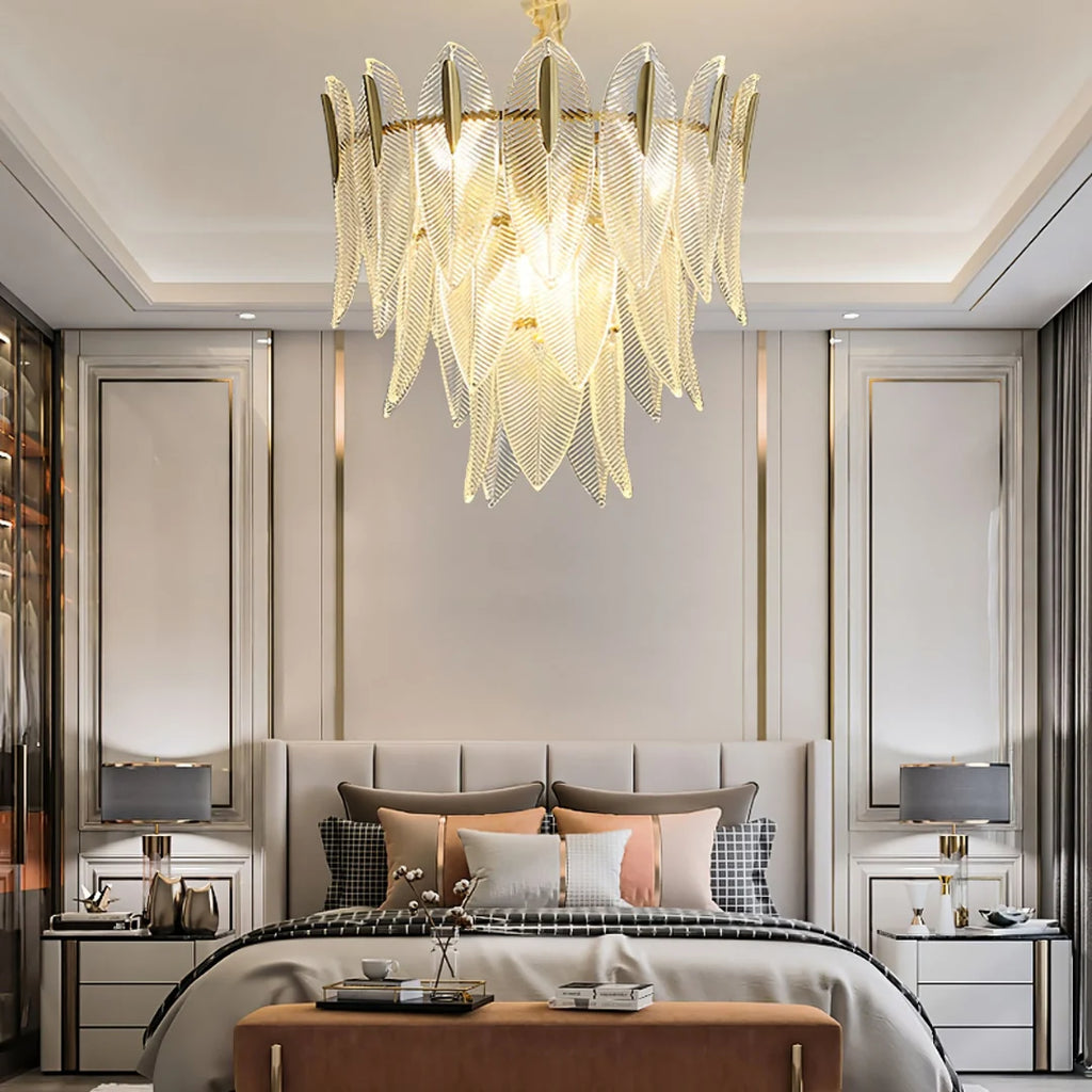 Marilyn Glass Feathers Chandelier