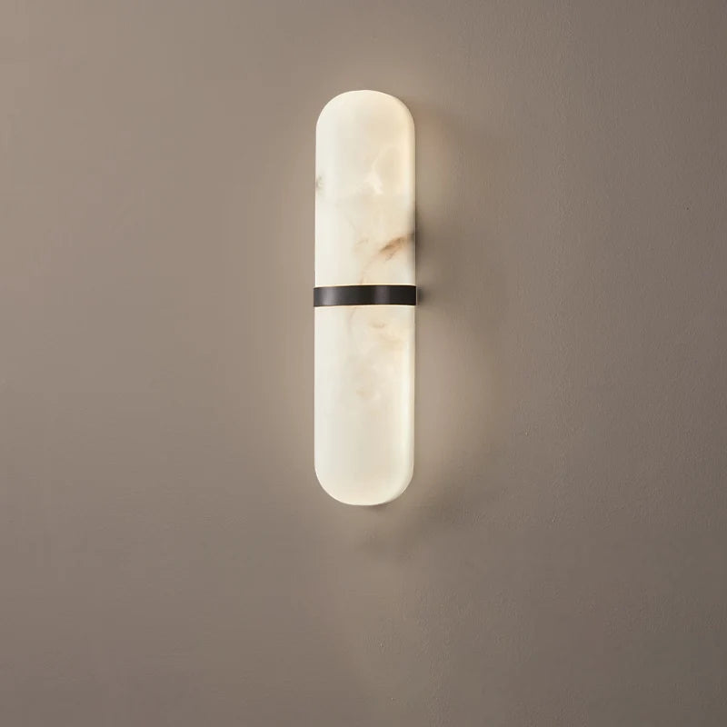 Oval Alabaster Semi Circular Wall Lamp