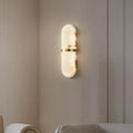 Oval Alabaster Semi Circular Wall Lamp