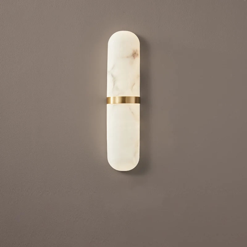 Oval Alabaster Semi Circular Wall Lamp