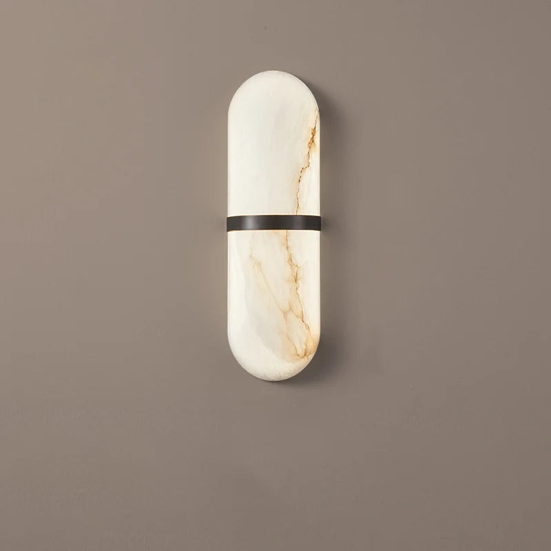 Oval Alabaster Semi Circular Wall Lamp