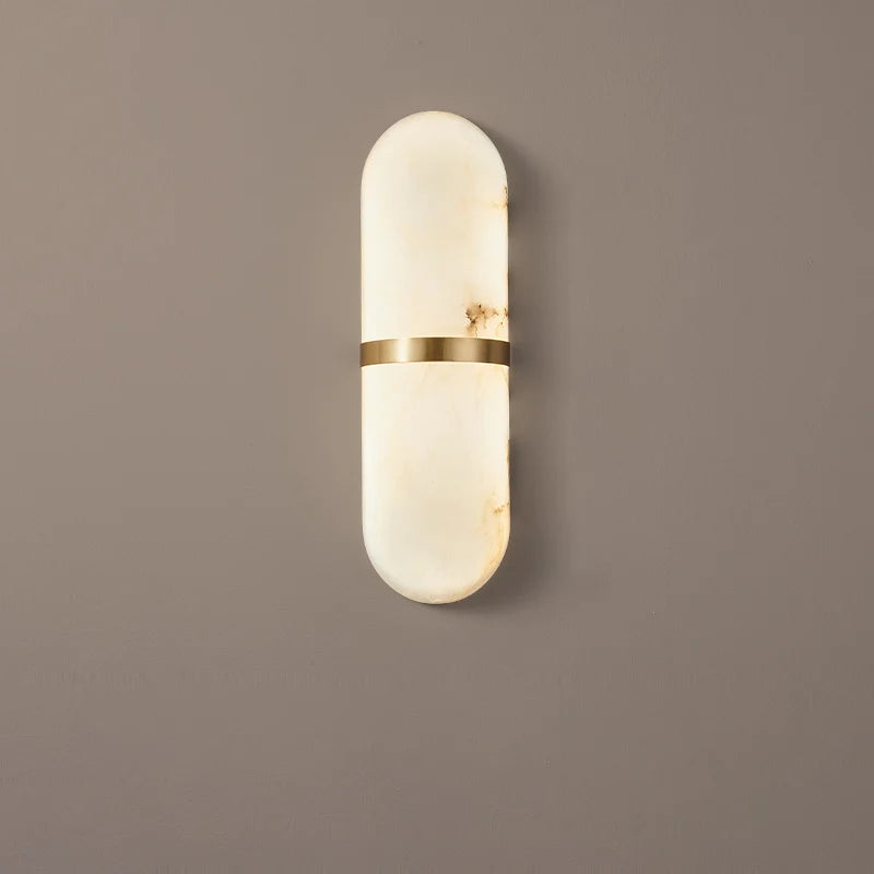 Oval Alabaster Semi Circular Wall Lamp