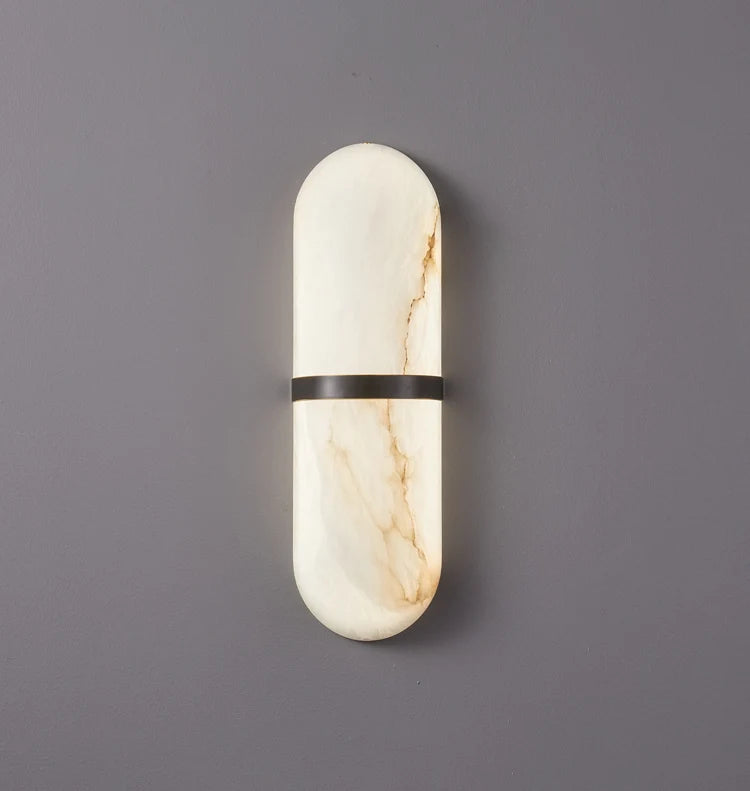 Oval Alabaster Semi Circular Wall Lamp