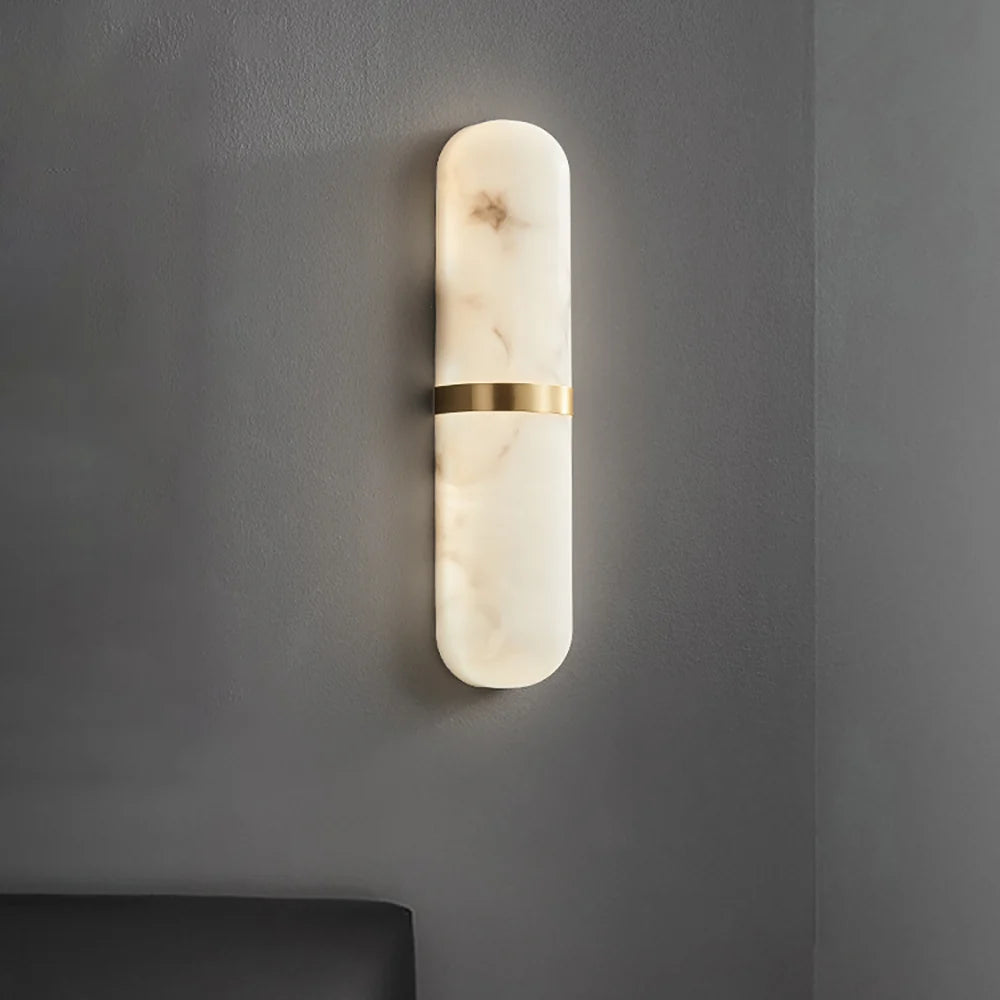 Oval Alabaster Semi Circular Wall Lamp