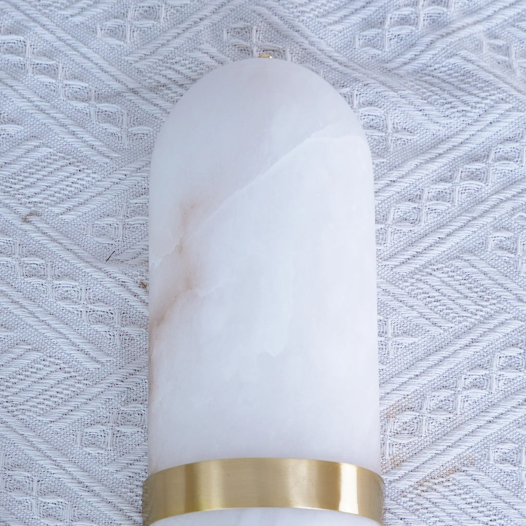 Oval Alabaster Semi Circular Wall Lamp