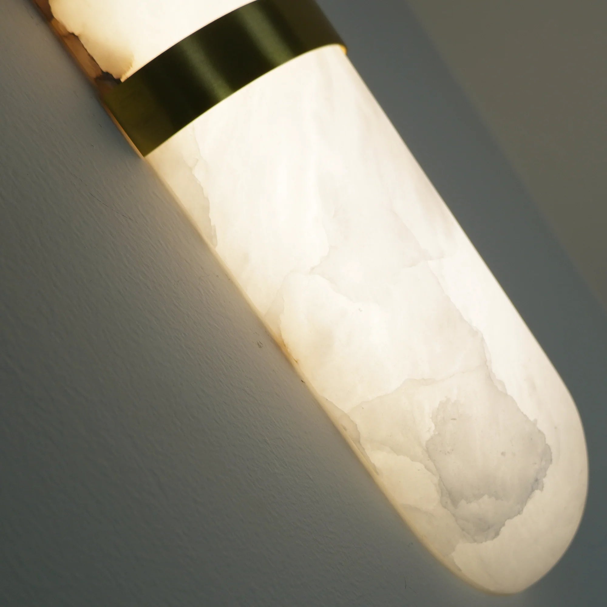 Oval Alabaster Semi Circular Wall Lamp