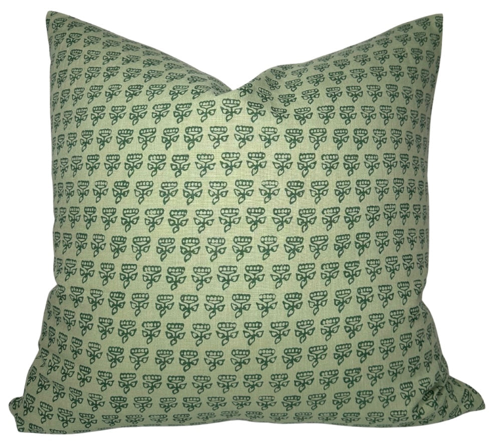 Mimi Floral Pillow Cover in Green, Thibaut Pillows