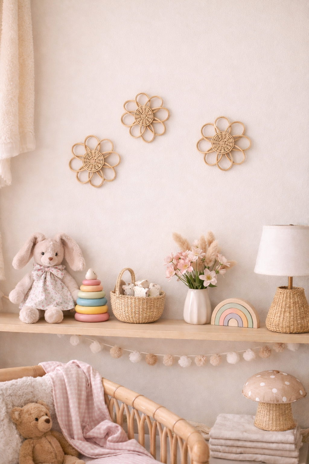 Rattan Flower Wall Art