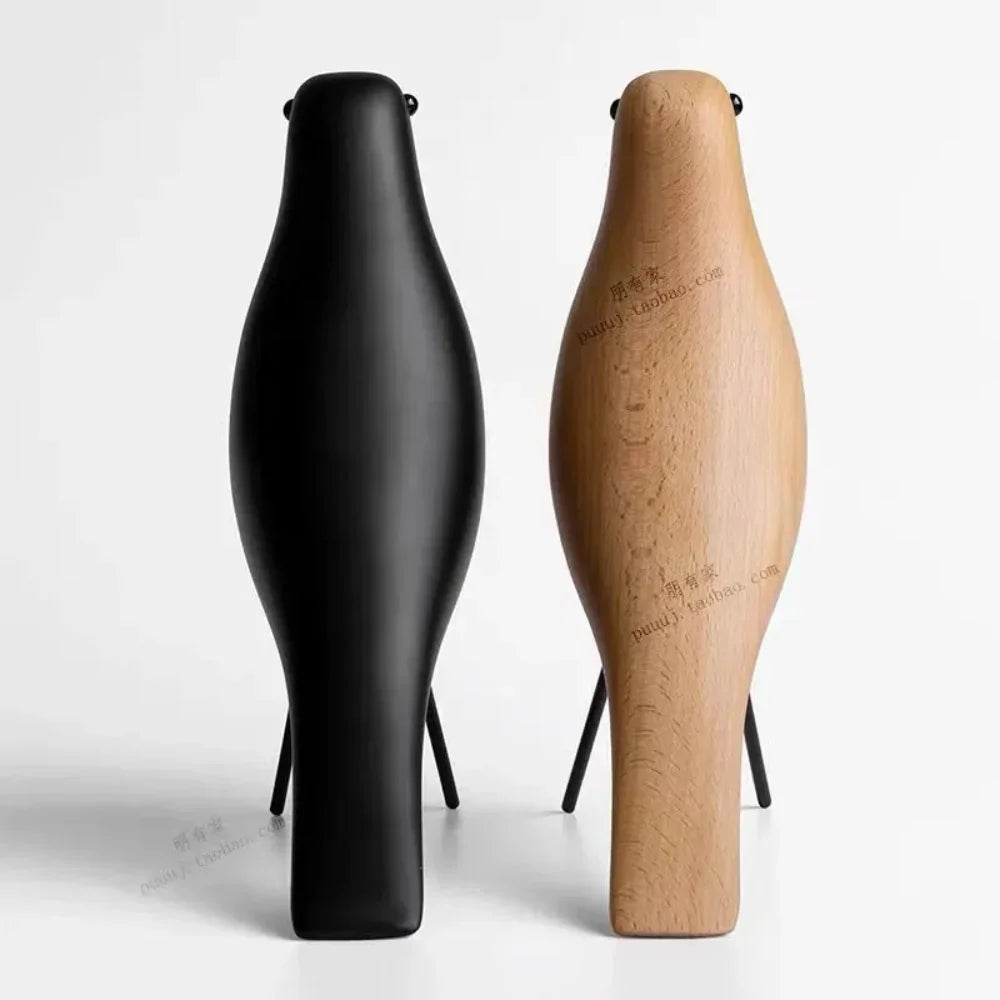 Minimalist Wooden Bird Figurine Decorative Tabletop Accent