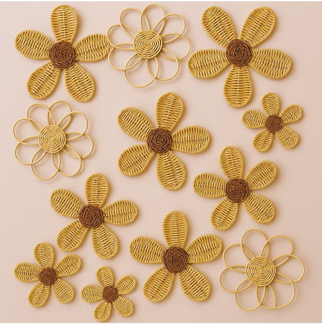 Rattan Flower Wall Art