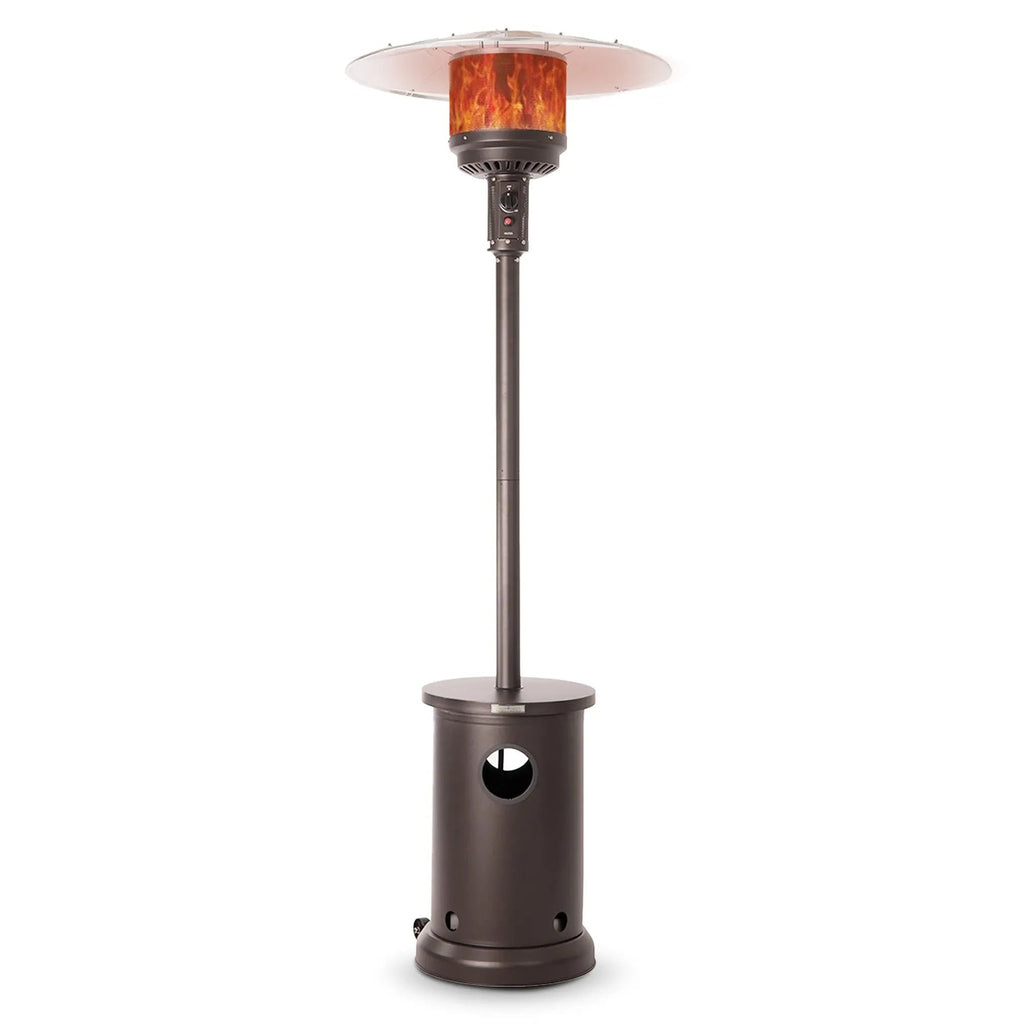 Mocha Finish Powder Coated Patio Heater with Permanent Table