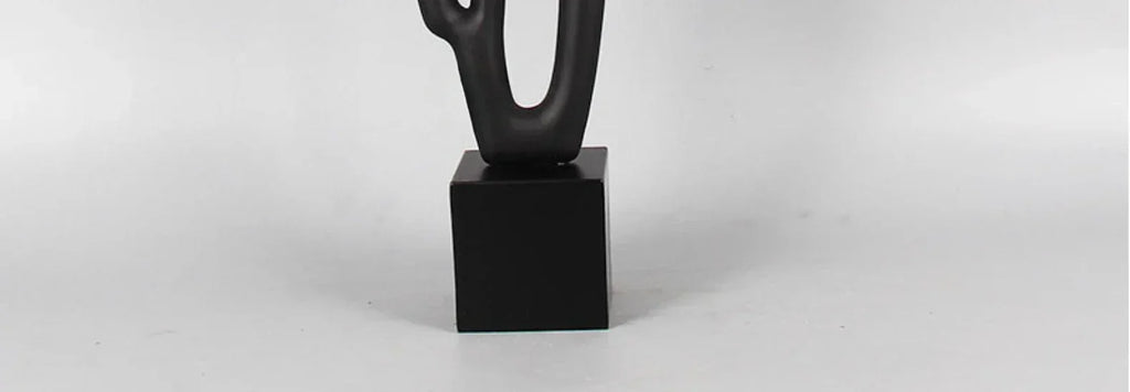 Modern Abstract Black Sculpture Statue for Contemporary Home Decor