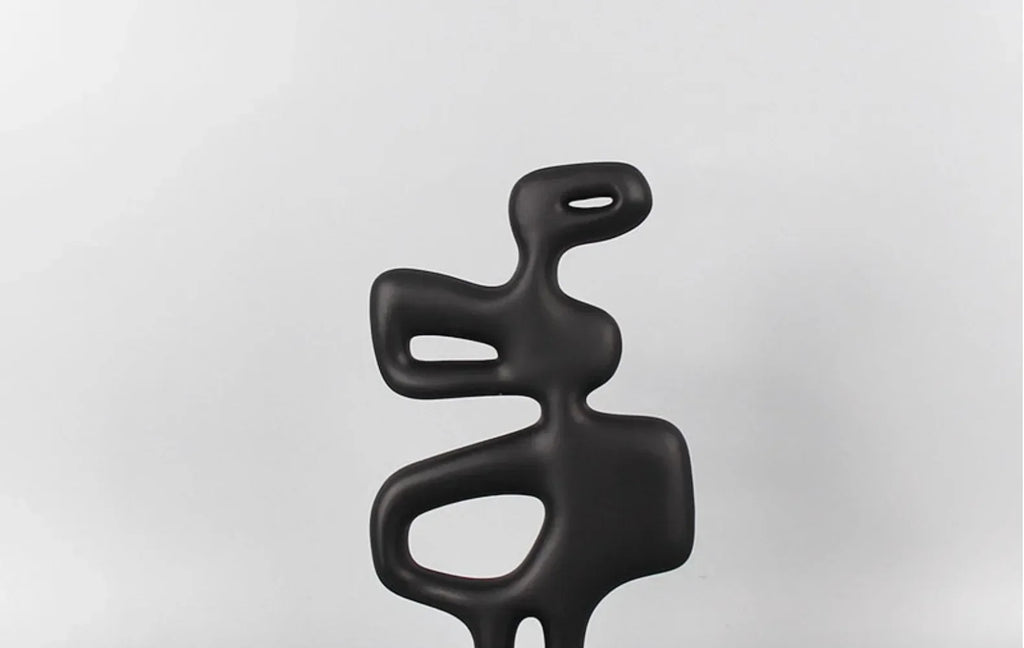 Modern Abstract Black Sculpture Statue for Contemporary Home Decor