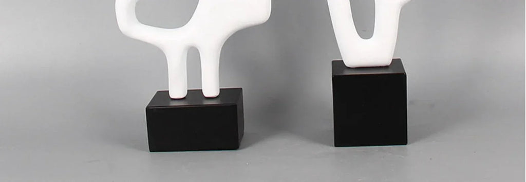 Modern Abstract Black Sculpture Statue for Contemporary Home Decor