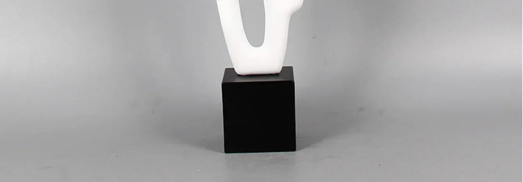 Modern Abstract Black Sculpture Statue for Contemporary Home Decor