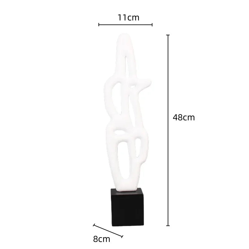 Modern Abstract Black Sculpture Statue for Contemporary Home Decor