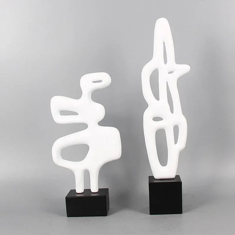 Modern Abstract Black Sculpture Statue for Contemporary Home Decor