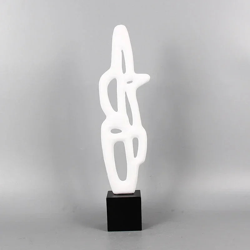 Modern Abstract Black Sculpture Statue for Contemporary Home Decor